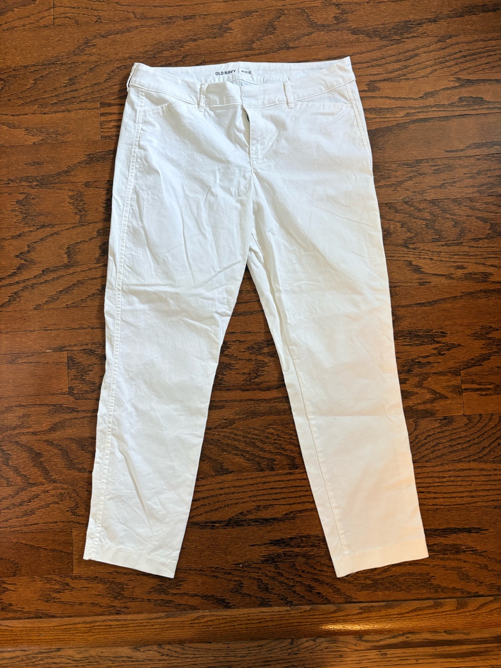 Old Navy White Pixie Crop Pants Stretch Size 10 Beach Coastal Classic